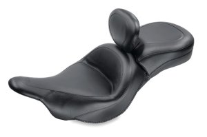 Kawasaki Vulcan 1700 Nomad Motorcycle Seat - Mustang Motorcycle - 1 Piece Touring with Driver Backrest - Black - `09-`14